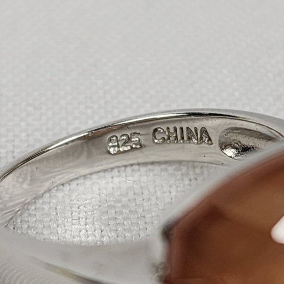 925 Sterling Silver Faceted Gem Stone Ring - Picture 6 of 7